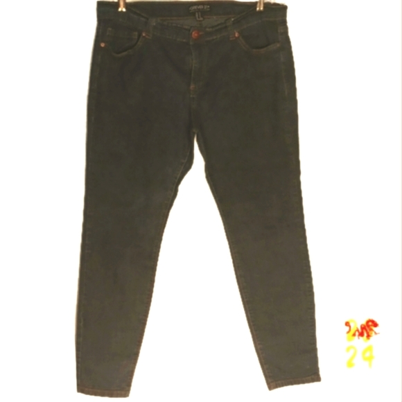 Forever 21 Jeans Skinny High Rise Women 14 Fit 36X 26.5 Dark Wash Blue Ankle - Picture 2 of 10